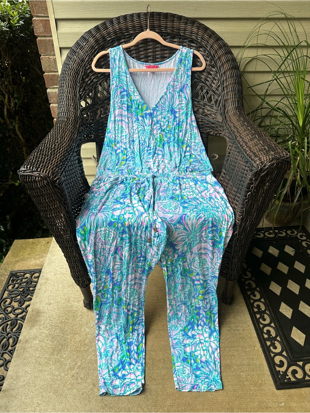 Lilly Pulitzer Paulina Jumpsuit Full Bloom XL